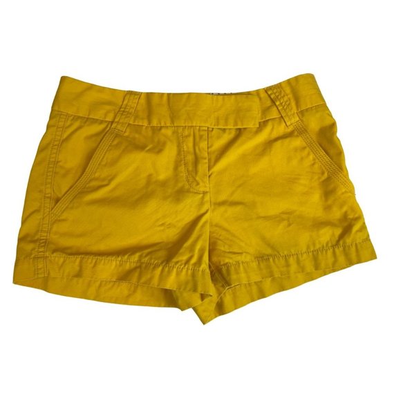 J. Crew Womens Chino Shorts City Fit Classic Twill 100% Cotton Yellow Size 0 - Picture 1 of 8